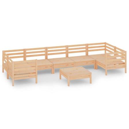 Vidaxl Loungegrupp För Trädgården 8 Delar Massiv Furu Brun