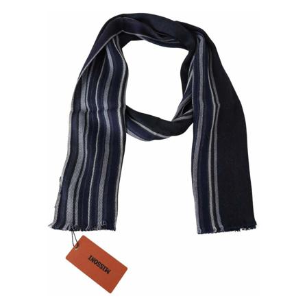Missoni Multicolor Wool Striped Uni Wrap Fringes Shawl , Zwart , Dames , Maat: ONE Size