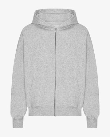 Organic Oversized Zip Hood - Snow Melange - Male - L - Sustainable material - Ethical production