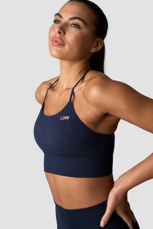 Queen Mesh Seamless Sports Bra Navy Melange