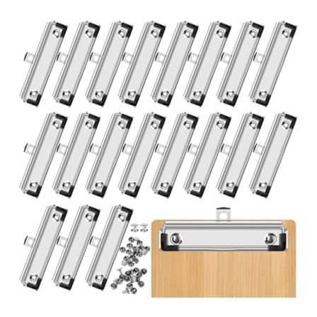 Pakke med 20 klips til klipsbrett 12 cm tilpasningsdyktige metallklipskroker for kontor, håndverksprosjektbruk [DB]