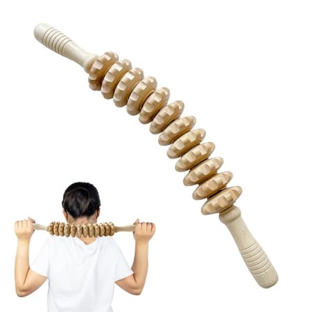 Træmassager Håndholdt Rulle, Triggerpunkt Massager Stick Til Fascia, Cellulite, Kropsterapi Massager, Muskel