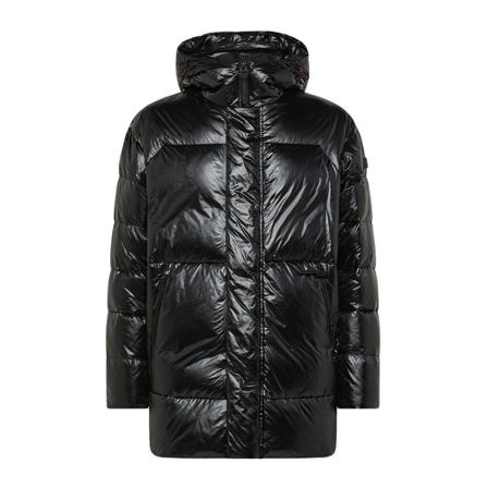 Peuterey, Long and smooth, regular fit down jacket Zwart, Heren, Maat:XL,nylon