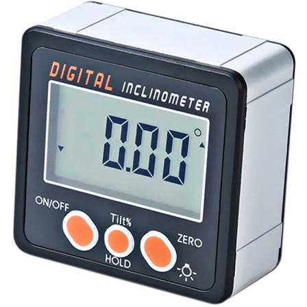 Digital helningsmåler, 0-360°, magnetisk base