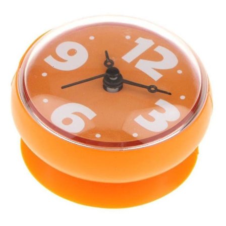 Vattentät Anti-Dimma Sugkoppsklocka Vägg Kakel Spegel Kyl Sticker Klocka (gul) (1st)