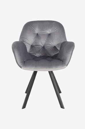 Loft24 - Spisebordsstol med armlæn ELLI, 2-pak - Grå - Stole med armlæn - Fra Homeroom