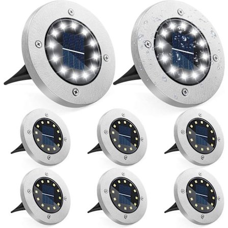 Udendørs solcellelys, 8 stk. udendørs solcellelys, 8LED udendørs