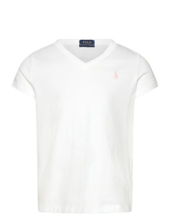 Ralph Lauren Kids Cotton Jersey V-Neck Tee - White - 154-158