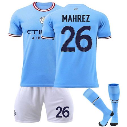 Manchester City Champions League set #26 Mahrez fotbollströja Vuxna barn Komfort