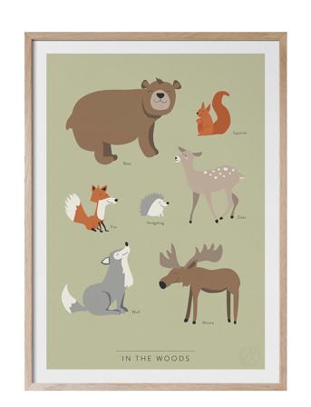 In The Woods - På Engelska Home Kids Decor Posters & Frames Posters Animal Posters Multi/mønstret Kunskapstavlan