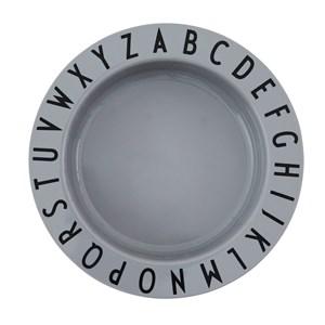 Design Letters Grey Tritan Eat & Learn Deep Plate One Size - Tableware - One size - Grey - Mädchen