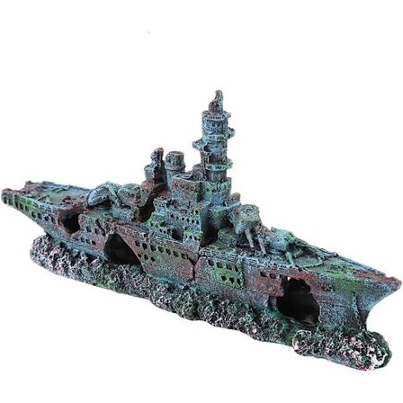 Simulerad fisk tank akvarium landskapsdekoration harts skeppsvrak