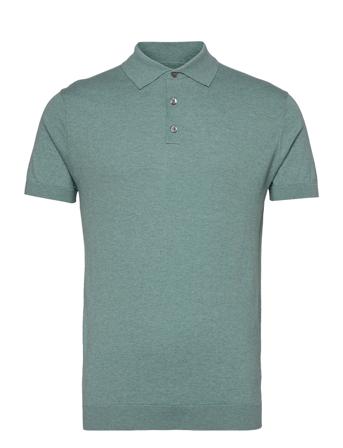 Michael S/S Knitted Polo Shirt Blue Bertoni
