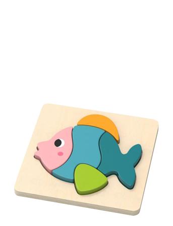 Fish Puzzle In 100 % Fsc Wood Patterned Magni Toys