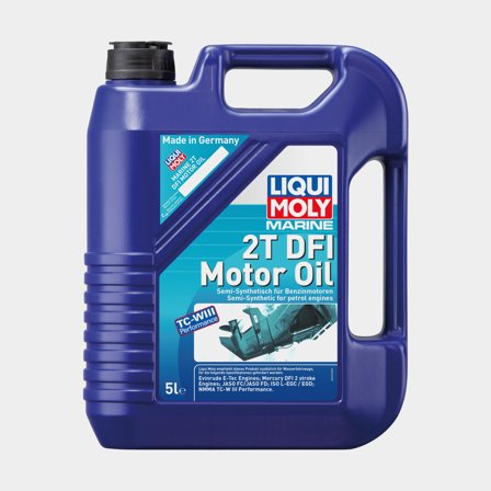 Óleo de motor DFI semissintético para 2 tempos Liqui Moly Marine 2T DFI Motor Oil, NMMA TC-W3, 5 litros, para motores de popa de injeção direta (
