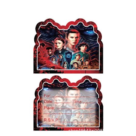 10 stk. Stranger Things Invitationskort Festartikler Fødselsdagsdekorationer