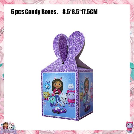 Gabby Dollhouse Födelsedagsfest Tillbehör: Rosa Gabby Katt-muggar, tallrikar, servetter, ballonger, bakgrund-FA-