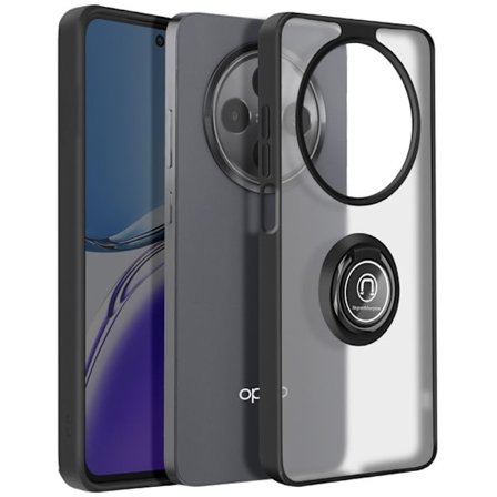 Cover til Oppo Reno 12F Magnetisk Ring Gennemsigtig Sort