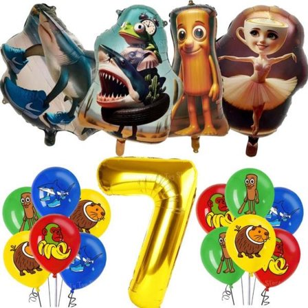 Italiensk Brainrot Tung Tung Sahur Tralalo Barnebursdagsfest Tilbehør Ballong Servise Kopp Tallerken Banner Leketøy Gave Dekorationsse