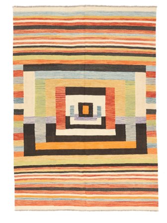 Kilim Modern Rug Modern Orange/Beige (Wool, Afghanistan)