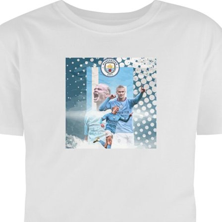 Barn T-skjorte Erling Haaland Manchester City - Norges målmaskine med 22 PL-mål, brutalt afslut og unik fysikk som dominerer straffområdet.