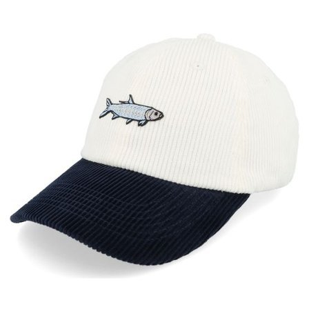 Skillfish - Vit unconstructed Keps - Tiny Tarpon Corduroy Off White/Navy Dad Cap @ Hatstore