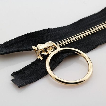 Metallglidelåsjakke Lange Glidelåser SVART 90CM