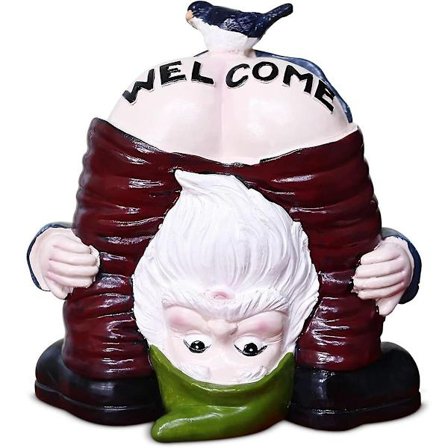 Velkommen Havegnom, Havegnom Havefigurer Dekoration Til Udendørs, Udendørs Skulptur