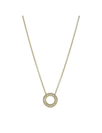 Pandora Pandora Logo Reversible 14K Gold-Plated Collier With Clear Cubic Zirconia - Gold - 45 CM