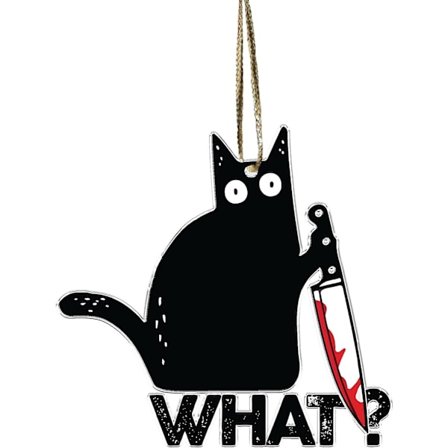 Svarta Katt Julgranspynt - Katt Juldekoration Trädhängande Topp - 2023 Juldekorationer
