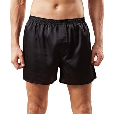 Mænds Satin Boxer Shorts Silke Pyjamas Bund Lounge Sleep Shorts til Mænd