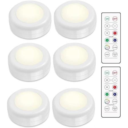 INF LED-kohdevalo RGB-akulla ja kaukosäätimellä, 16 väriä LED-yövalo, paristokäyttöiset kaappivalaistukset, himmennettävä valaistus