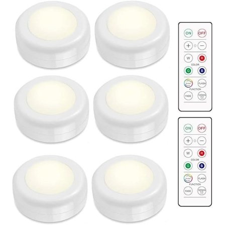 INF LED-spot RGB batteri med fjernbetjening, 16 farver LED natlys, batteridrevne skabslåger, lysdæmper