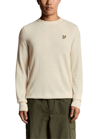 Lyle & Scott Lambswool Blend Crew Neck Jumper Tröjor Herr Beige S