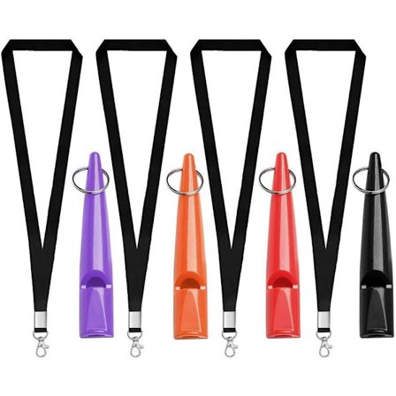 4 Pcs Professional Dog Whistles, Dog Training Whistle 210.5 High Pitch Plastic Dog Whistles With Lanyard Keychain for Barking & Recall
