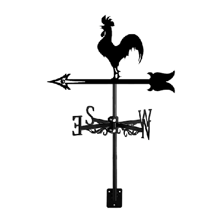 Hane Vejrhane - Retro Hanekam Vejrhane Silhuet - Dekorativ Vindretningsindikator