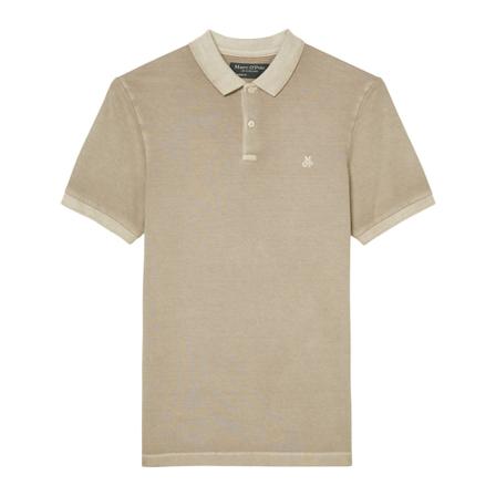 Marc O'Polo Short sleeve polo shirt in piqué fabric Brun, Herre