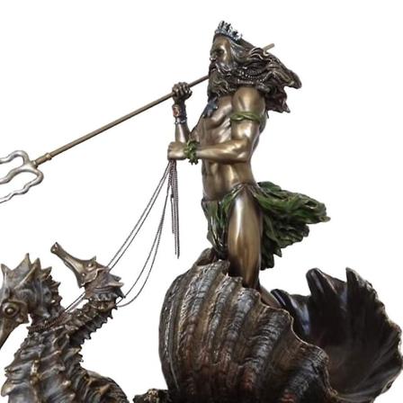 2x Harpiks Kunst Græsk Gud Af Havets Statue Figur Skulptur Til Hjemmedekoration