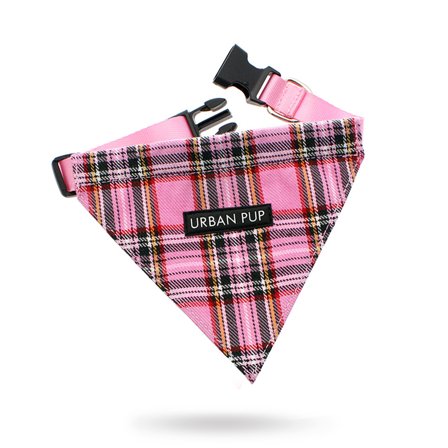 Urban Pup - Pink Tartan Bandana- Hundhalsband