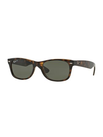 Ray Ban Men's Sunglasses with a frame made of plastic in brown and crystal lenses in green polarized