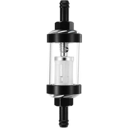 8mm Transparent Glas Benzinfilter Legering Modificeret Brændstoffilter Transparent Vaskbart Brændstoffilter Legering Flere Farver (sort) Hy