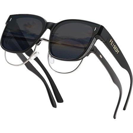 Aurinkolasit, jotka sopivat silmälasien päälle, ylisuuret polarisoidut kiiltävät naisten aurinkolasit UV400 B0269