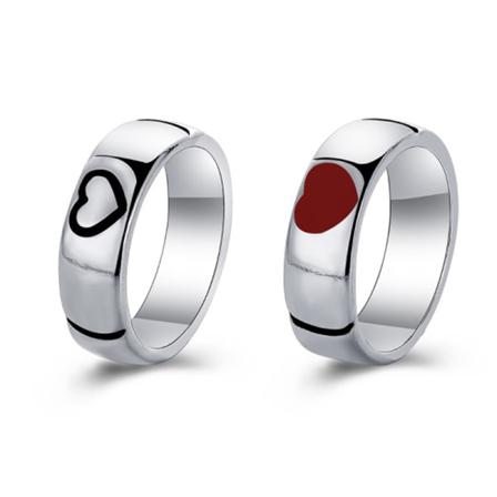 2 Stk Love Heart Matchende Jubilæum Par Stuff Ringe Ins Ne Silver