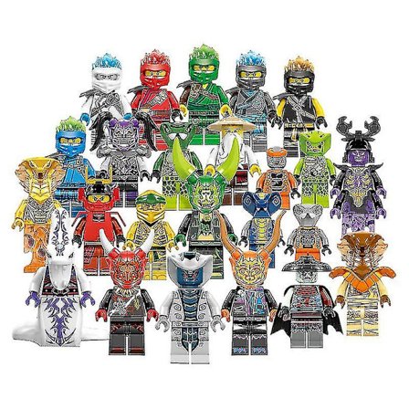 Set med 24 stk. Ninja Minifigurer Byggeklosser Leker Barn Gave