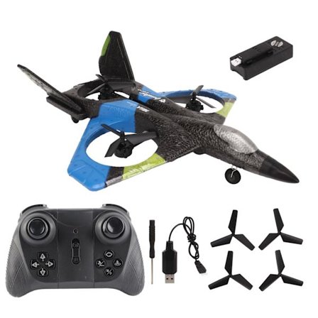 RC-flyvemaskine med LED-lampe 2.4GHZ Super Remote Glider til drenge og piger fødselsdagsgaver Blå enkelt batteri