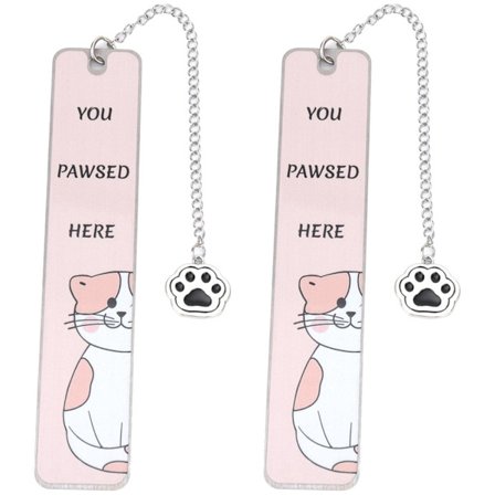 Kattebokmerker - Sett med 2 - Rustfritt stål (Stil B) - Gaver til bokelskere og katteelskere