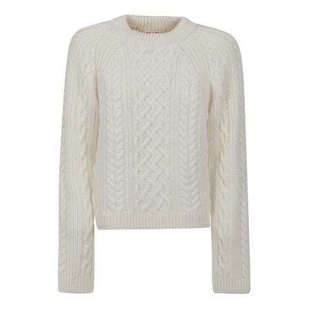 Kenzo, Solid Small Jumper Wit, Dames, Maat:S