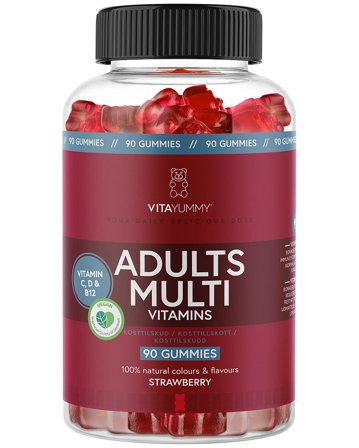 VitaYummy Adults Multi Strawberry 90 stk, Helse & Madvarer, Vitaminer, Multivitaminer