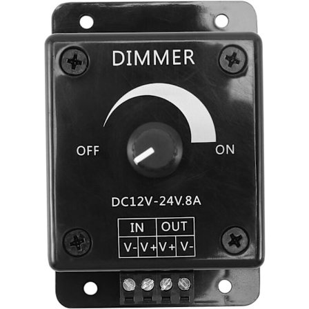 Sort LED-dæmper DC 12V 24V 8A Justerbar lysstyrke lampe pære strimmel driver enkelt farve strømforsyning controller