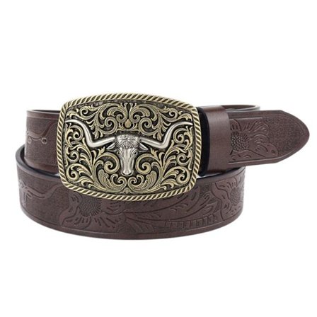 Herr Western Cowboy Bæltespænde Bælte KAFFE 120CM kaffe coffee coffee